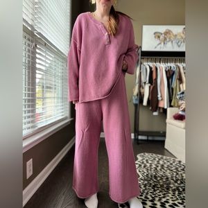 Free people hailee sweater set size large pink
